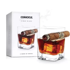 Corkcicle Cigar Glass - Double Old Fashioned Glass With Built-In Cigar Rest -Household Glassware cicle2