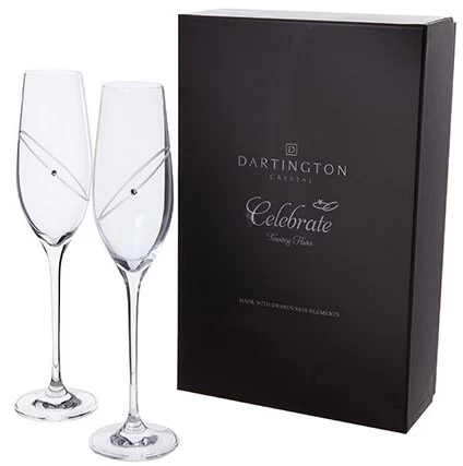 DARTINGTON Glitz Celebrate Clear Flute Glass Pair ST2663/5 2 DARTINGTON Glitz Celebrate Clear Flute Glass Pair ST2663/5 - Image 2