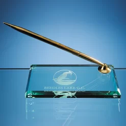 15cm Jade Glass Rectangular Pen Holder £20.65