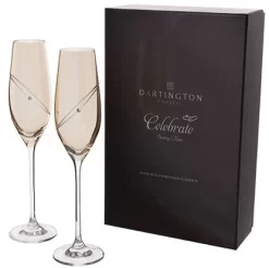 DARTINGTON Glitz Celebrate Gold Flute Glass Pair ST2663/5 5 DARTINGTON Glitz Celebrate Gold Flute Glass Pair ST2663/5 -Household Glassware gold flute and box 1573662714