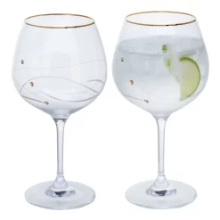 DARTINGTON Glitz Gold Gin & Tonic Copa Glass Pair ST3305/13/N/P