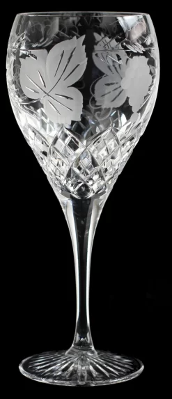 Executive Crystal Large Wine Glass Grape Vine Cut