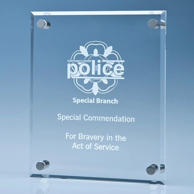 25cm X 20cm Clear Glass Wall Display Plaque Inc Fixing Kit £165.90 1 25cm X 20cm Clear Glass Wall Display Plaque Inc Fixing Kit £165.90