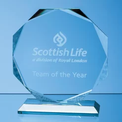 14.5cm X 15mm Jade Glass Facetted Octagon Award £46.55