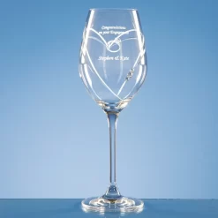 Single Diamante Wine Glass With Heart Shaped Cutting £22.75