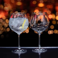 DARTINGTON Glitz Gold Gin & Tonic Copa Glass Pair ST3305/13/N/P -Household Glassware st3305 13 n p mood 1646991391