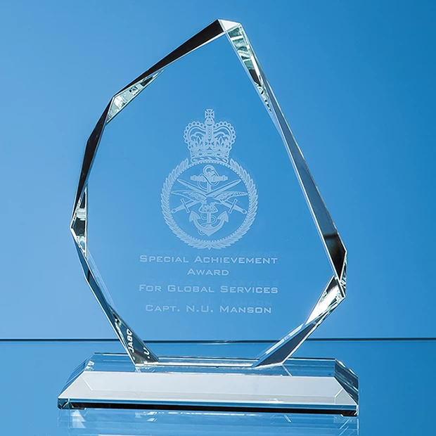 15cm X 15mm Clear Glass Facetted Ice Peak Award £49.00 1 15cm X 15mm Clear Glass Facetted Ice Peak Award £49.00