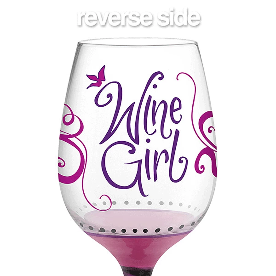 Wine Girl Hand-Decorated Wine Glass 3 Wine Girl Hand-Decorated Wine Glass - Image 3