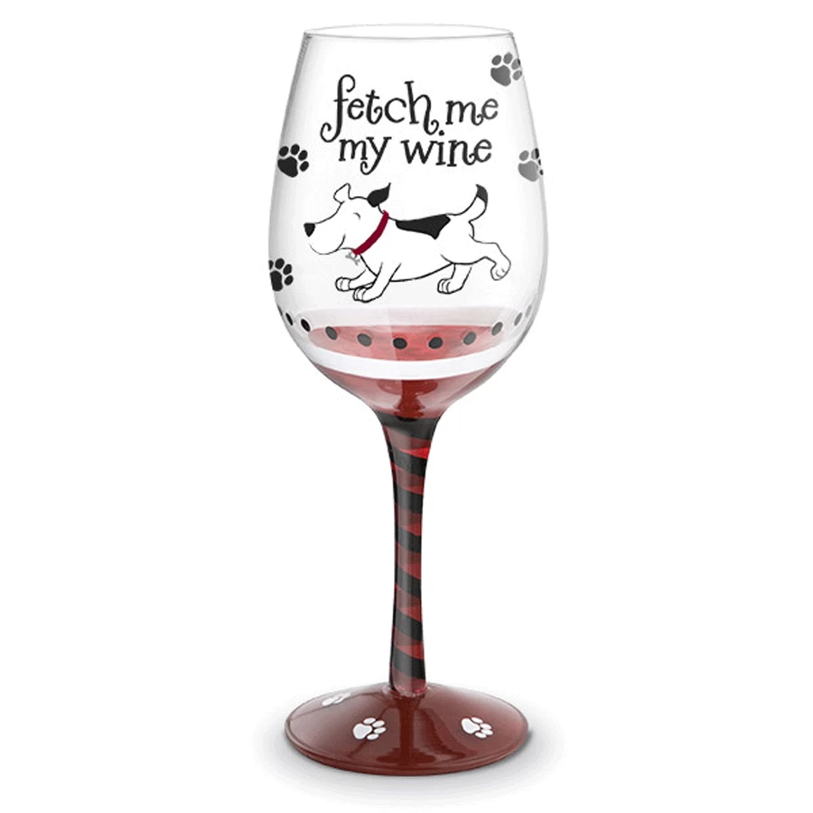 Fetch Me My Wine Hand-Decorated Wine Glass 1 Fetch Me My Wine Hand-Decorated Wine Glass