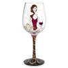 Cougar & Her Wine Hand-Decorated Wine Glass